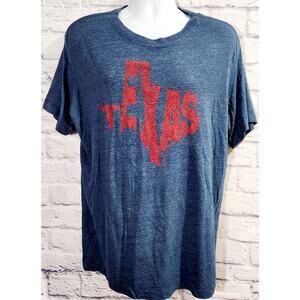 State Of Mine Blue Heathered Red TEXAS Graphic Logo Shirt XL Lightweight Soft